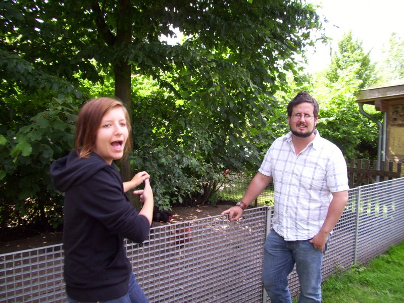 Katie was very excited to see chickens